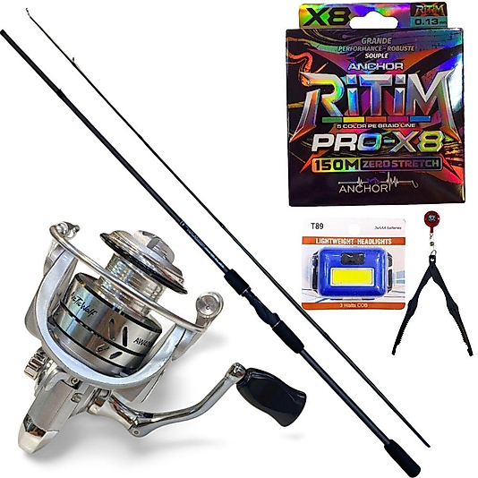 Spin Set 2.10 m Kamış+3000'lik Makine+150m 8X İp Misina