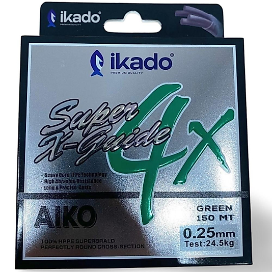 Ikado Alko Super X-Guide 4X Örgü İp Misina 0.25mm 150m 24.5 kg Yeşil